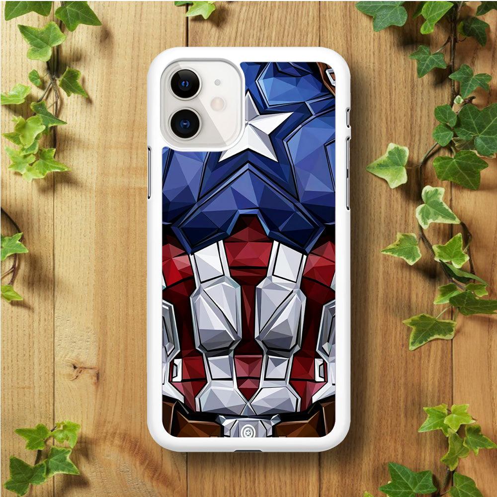 Captain America Suit Armor iPhone 11 Case-Rubber / White (2D Case)-Xtracase
