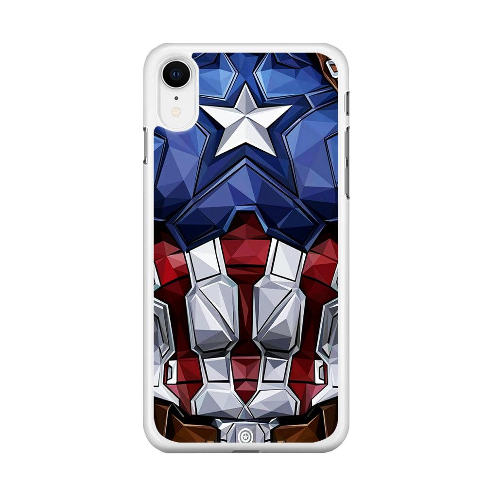 Captain America Suit Armor iPhone XR Case-Rubber / White (2D Case)-Xtracase