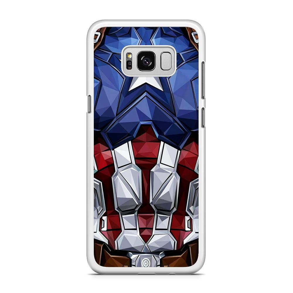 Captain America Suit Armor Samsung Galaxy S8 Case-Rubber / White (2D Case)-Xtracase