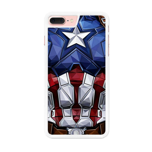 Captain America Suit Armor iPhone 8 Plus Case-Rubber / White (2D Case)-Xtracase