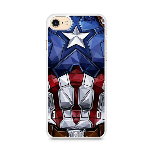 Captain America Suit Armor iPhone 8 Case-Rubber / White (2D Case)-Xtracase