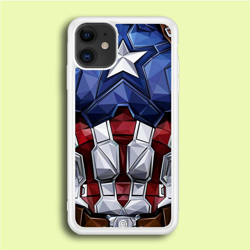 Captain America Suit Armor iPhone 12 Case-Rubber / White (2D Case)-Xtracase