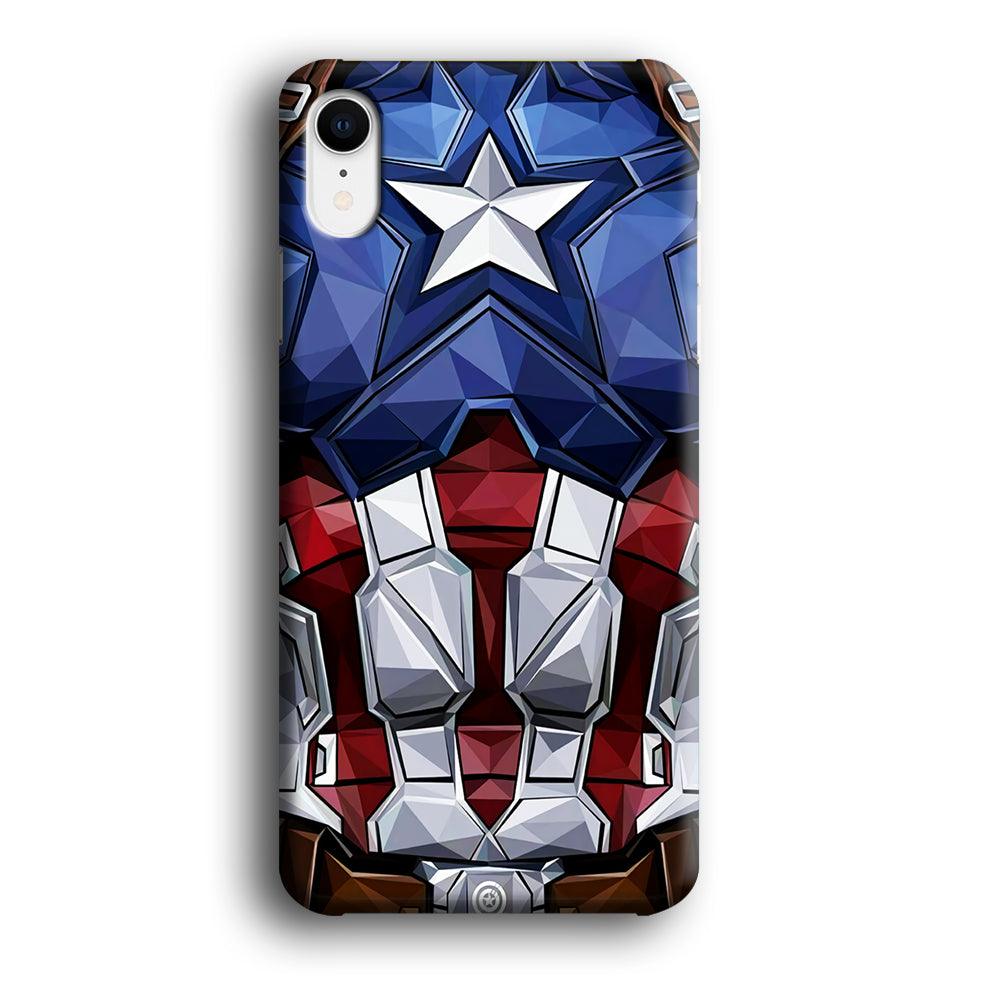 Captain America Suit Armor iPhone XR Case-Plastic / Full Wrap (3D Case)-Xtracase