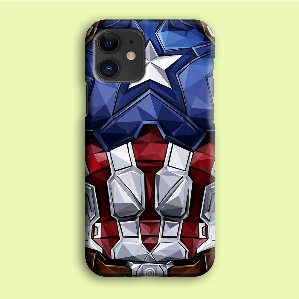 Captain America Suit Armor iPhone 12 Case-Plastic / Full Wrap (3D Case)-Xtracase