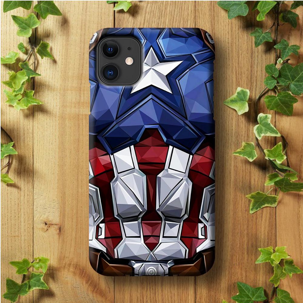 Captain America Suit Armor iPhone 11 Case-Plastic / Full Wrap (3D Case)-Xtracase