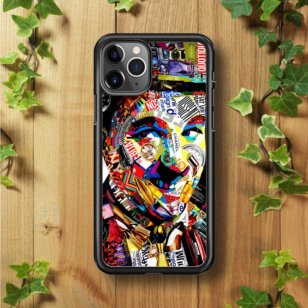 Charlie Chaplin Abstract Art iPhone 11 Pro Case-Rubber / Black (2D Case)-Xtracase
