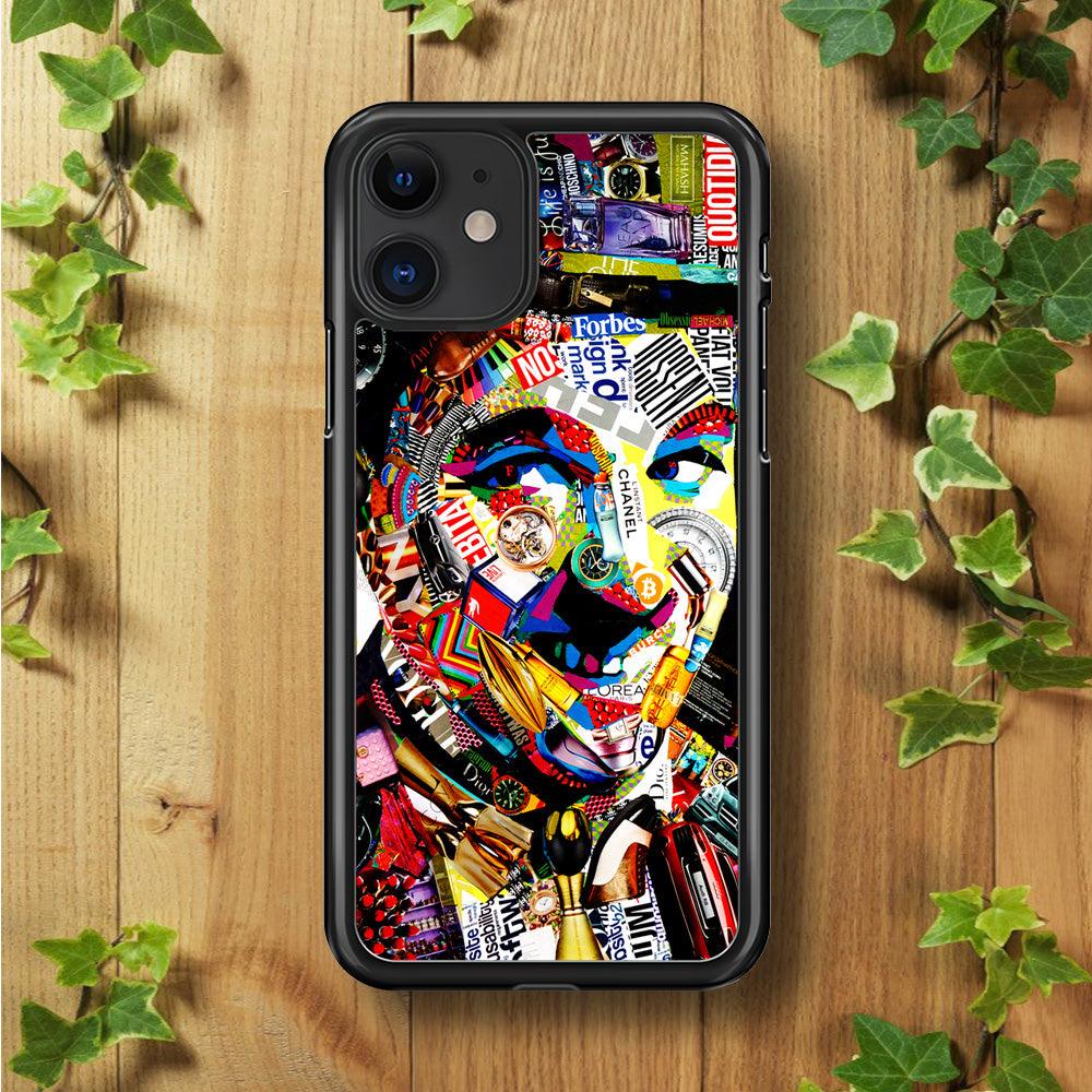 Charlie Chaplin Abstract Art iPhone 11 Case-Rubber / Black (2D Case)-Xtracase