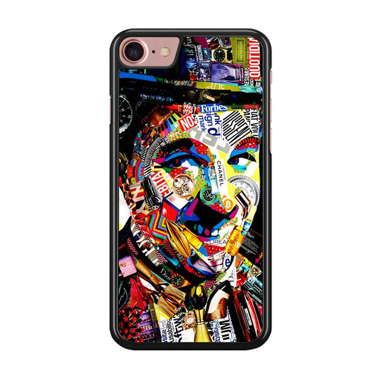 Charlie Chaplin Abstract Art iPhone SE 2020 Case-Rubber / Black (2D Case)-Xtracase