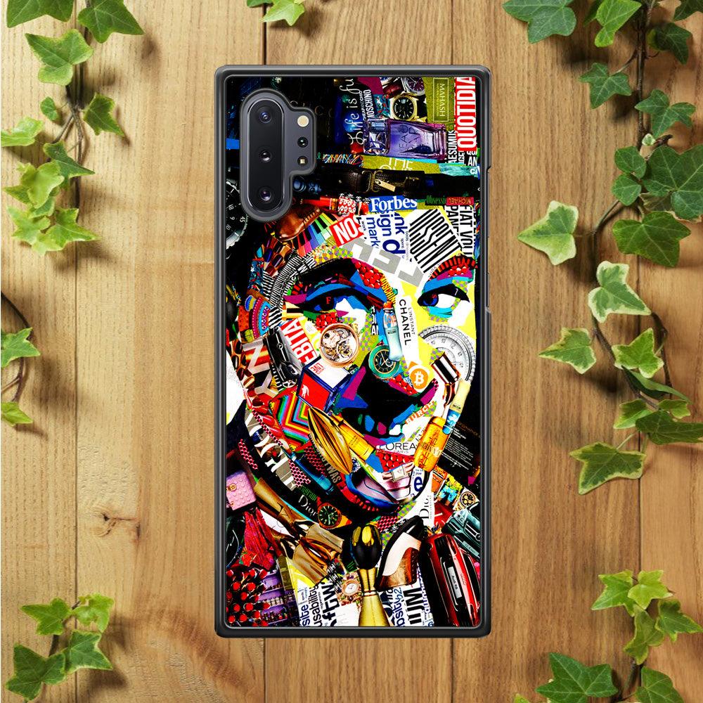 Charlie Chaplin Abstract Art Samsung Galaxy Note 10 Plus Case-Rubber / Black (2D Case)-Xtracase
