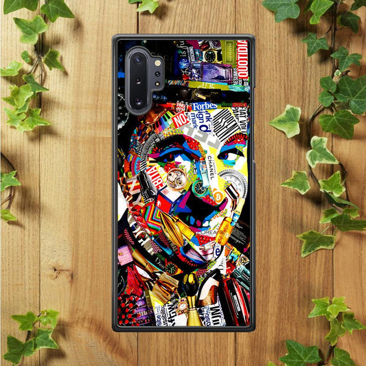 Charlie Chaplin Abstract Art Samsung Galaxy Note 10 Plus Case-Rubber / Black (2D Case)-Xtracase