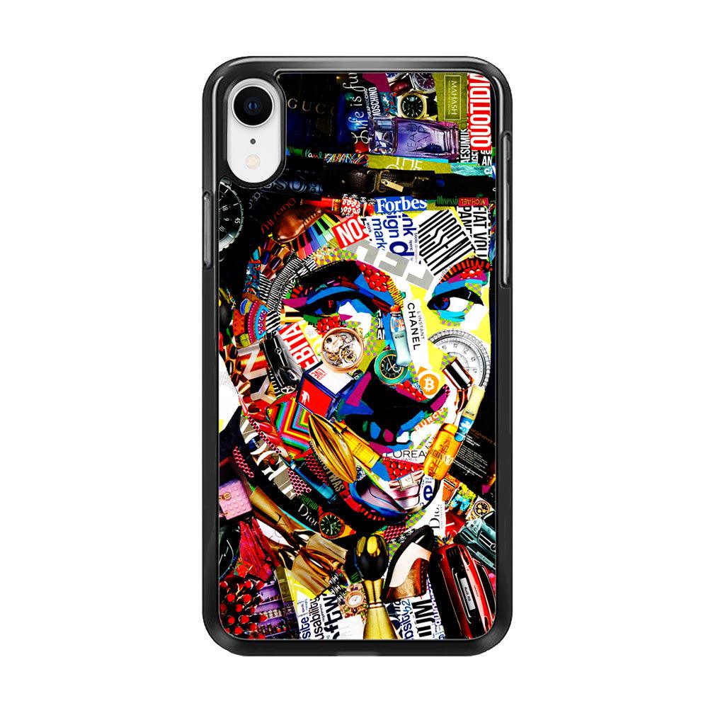 Charlie Chaplin Abstract Art iPhone XR Case-Rubber / Black (2D Case)-Xtracase
