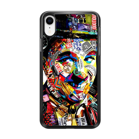 Charlie Chaplin Abstract Art iPhone XR Case-Rubber / Black (2D Case)-Xtracase