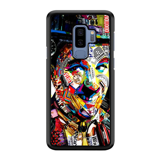 Charlie Chaplin Abstract Art Samsung Galaxy S9 Plus Case-Rubber / White (2D Case)-Xtracase