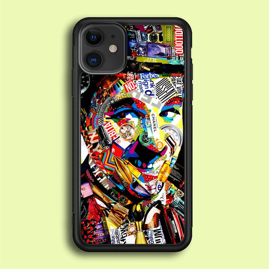 Charlie Chaplin Abstract Art iPhone 12 Case-Rubber / Black (2D Case)-Xtracase