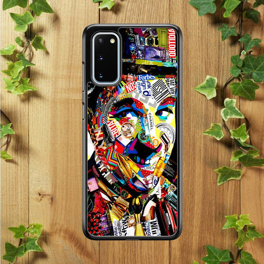 Charlie Chaplin Abstract Art Samsung Galaxy S20 Case-Rubber / Black (2D Case)-Xtracase