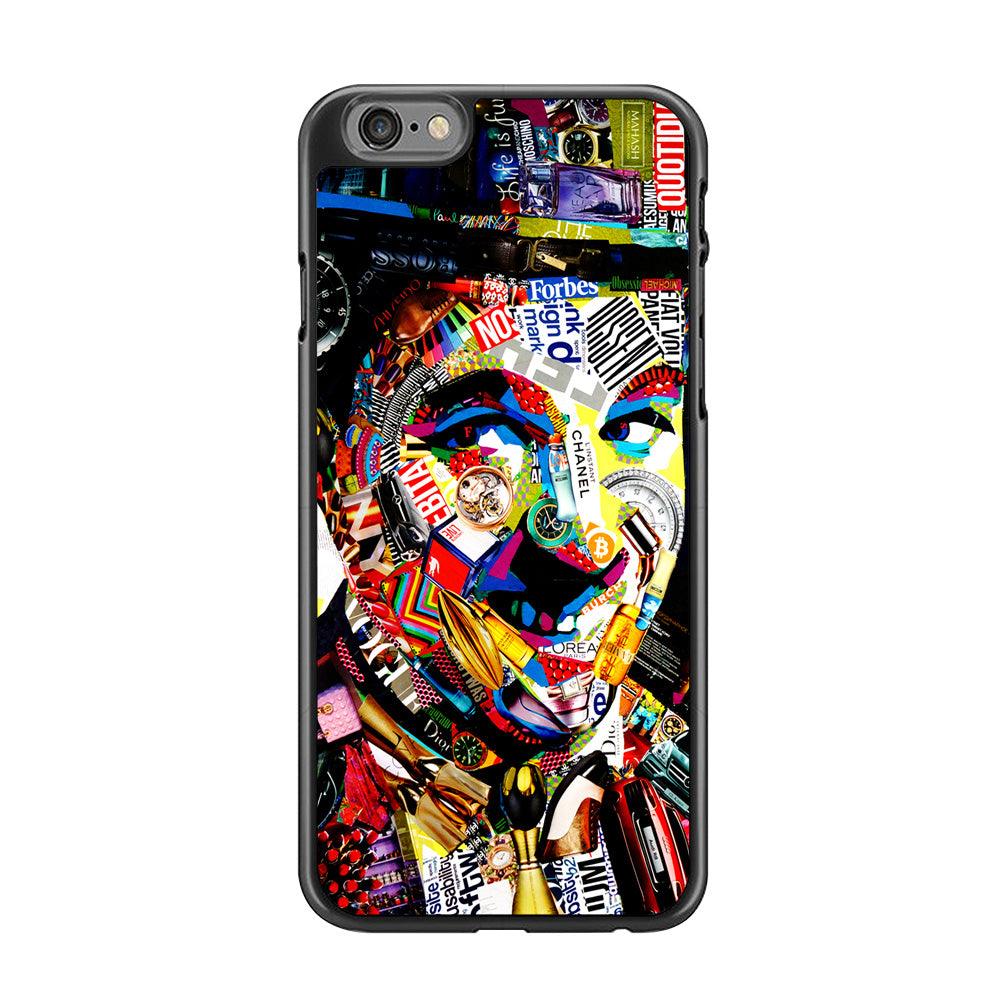 Charlie Chaplin Abstract Art iPhone 6 | 6s Case-Rubber / Black (2D Case)-Xtracase