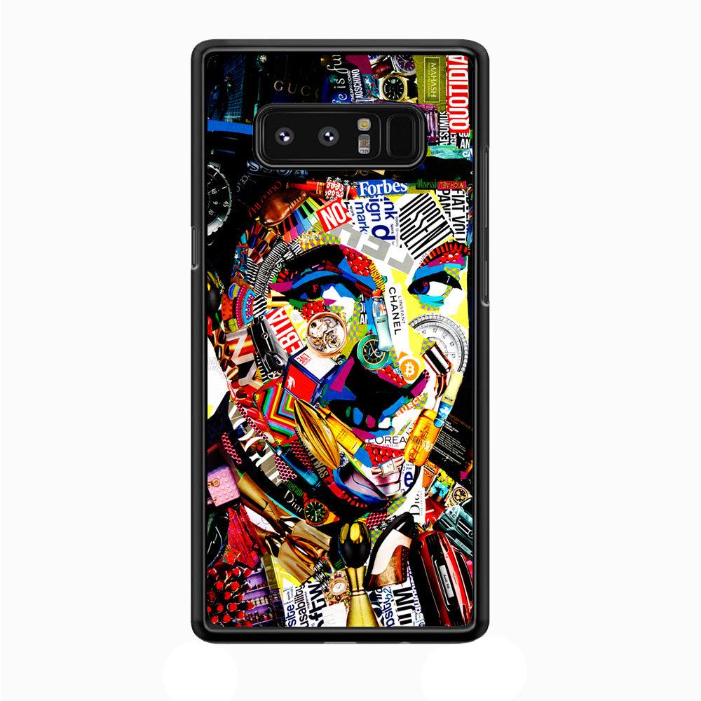Charlie Chaplin Abstract Art Samsung Galaxy Note 8 Case-Rubber / Black (2D Case)-Xtracase