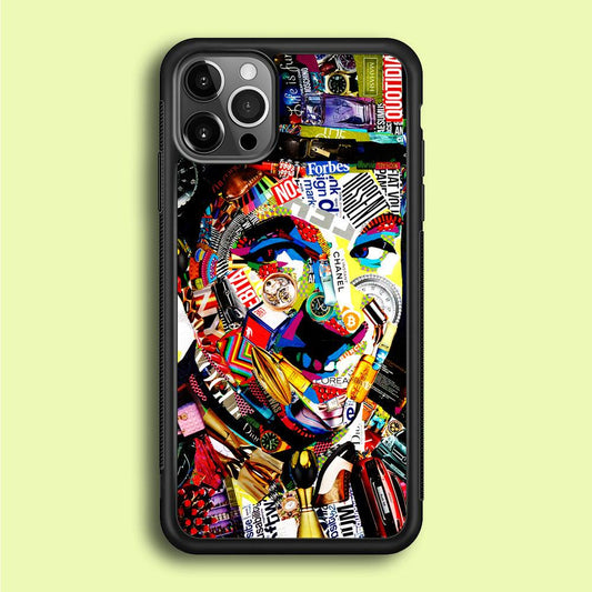Charlie Chaplin Abstract Art iPhone 12 Pro Case-Rubber / Black (2D Case)-Xtracase