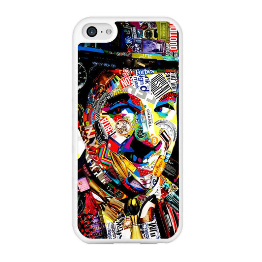 Charlie Chaplin Abstract Art iPhone 5 | 5s Case-Rubber / White (2D Case)-Xtracase