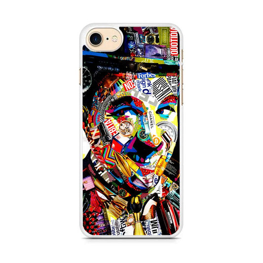 Charlie Chaplin Abstract Art iPhone 7 Case-Rubber / White (2D Case)-Xtracase
