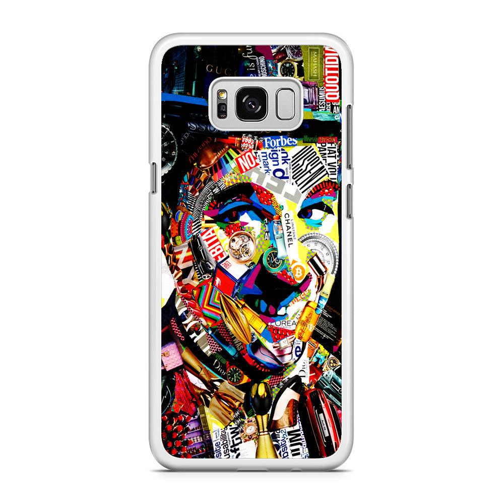 Charlie Chaplin Abstract Art Samsung Galaxy S8 Case-Rubber / White (2D Case)-Xtracase