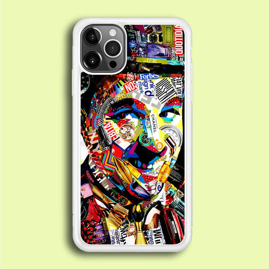 Charlie Chaplin Abstract Art iPhone 12 Pro Max Case-Rubber / White (2D Case)-Xtracase