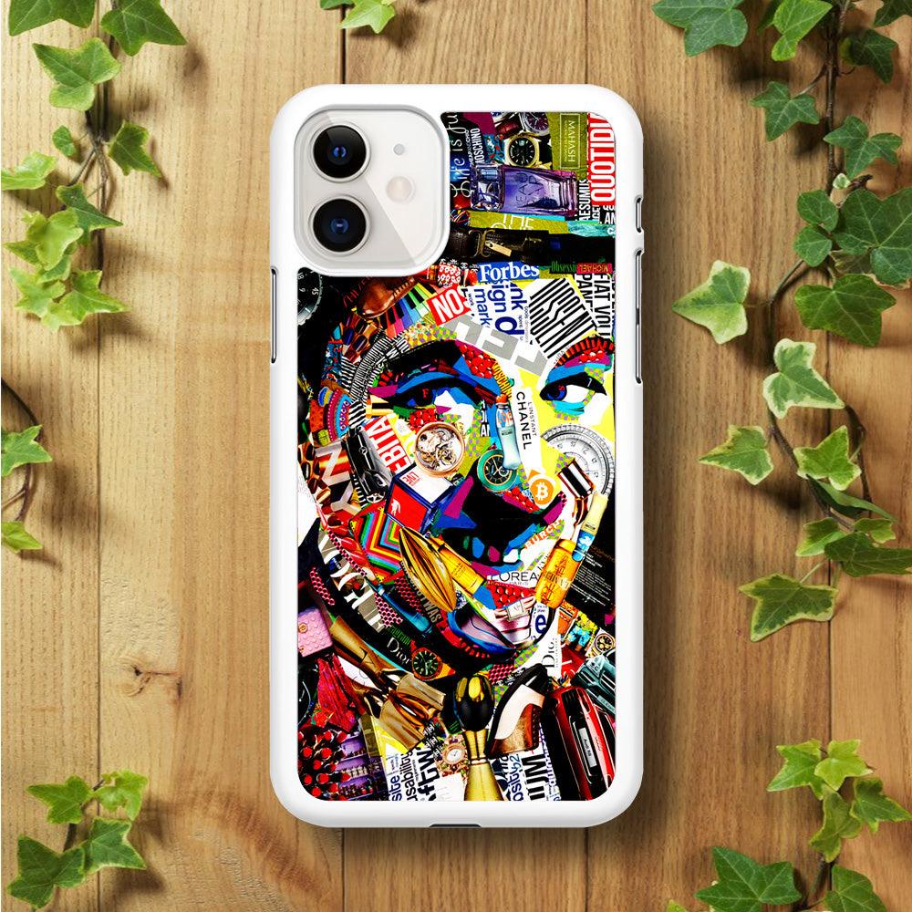 Charlie Chaplin Abstract Art iPhone 11 Case-Rubber / White (2D Case)-Xtracase