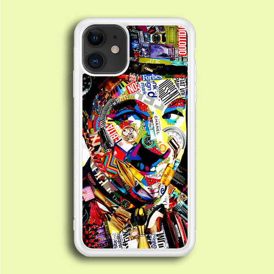 Charlie Chaplin Abstract Art iPhone 12 Mini Case-Rubber / White (2D Case)-Xtracase