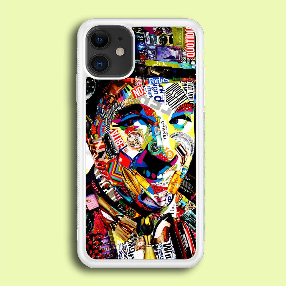Charlie Chaplin Abstract Art iPhone 12 Case-Rubber / White (2D Case)-Xtracase