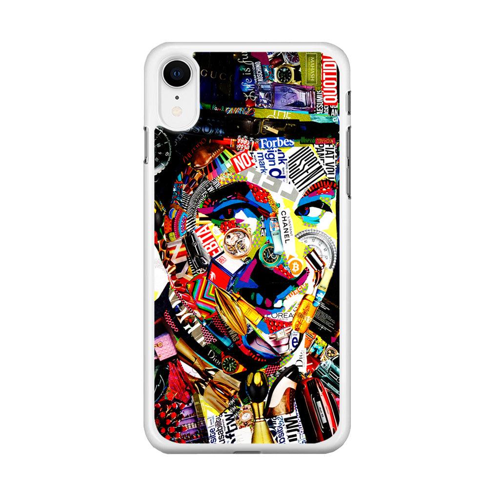Charlie Chaplin Abstract Art iPhone XR Case-Rubber / White (2D Case)-Xtracase
