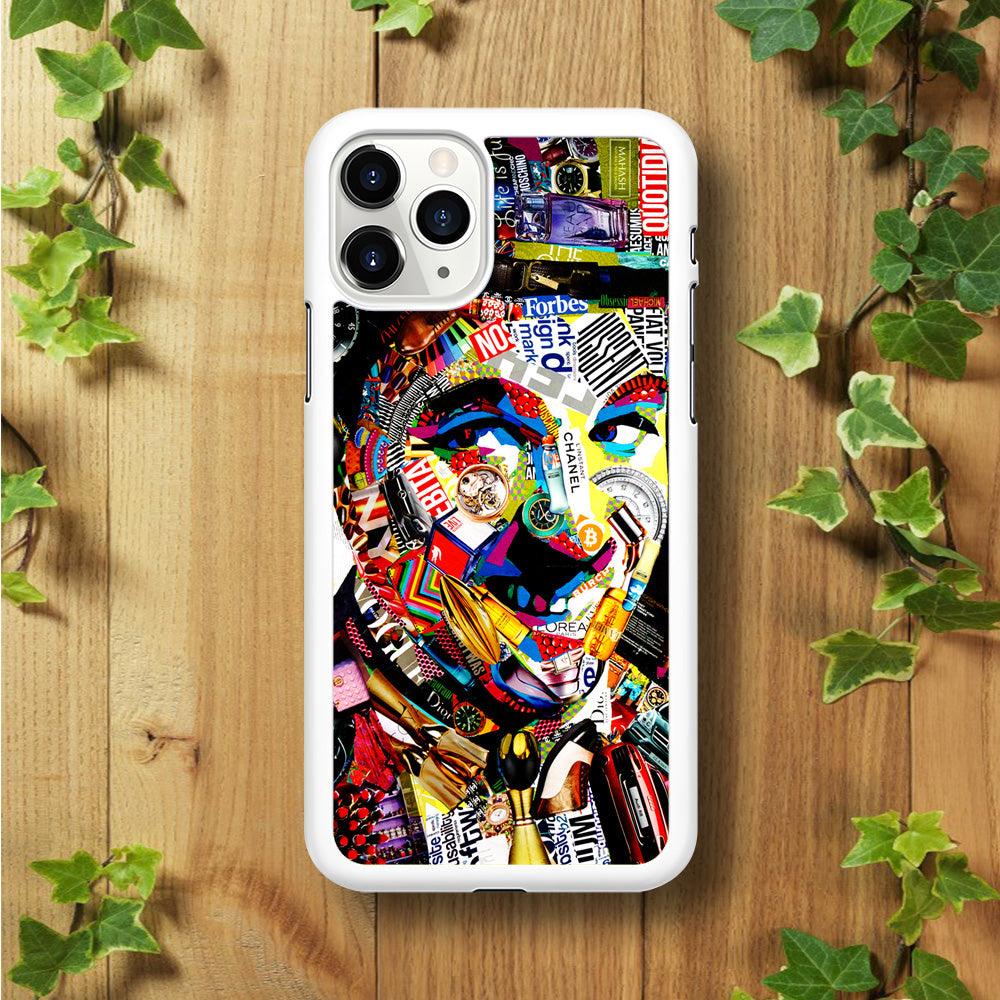 Charlie Chaplin Abstract Art iPhone 11 Pro Case-Rubber / White (2D Case)-Xtracase