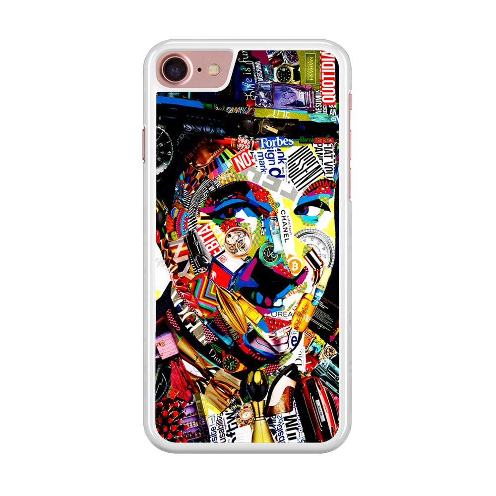 Charlie Chaplin Abstract Art iPhone SE 2020 Case-Rubber / White (2D Case)-Xtracase