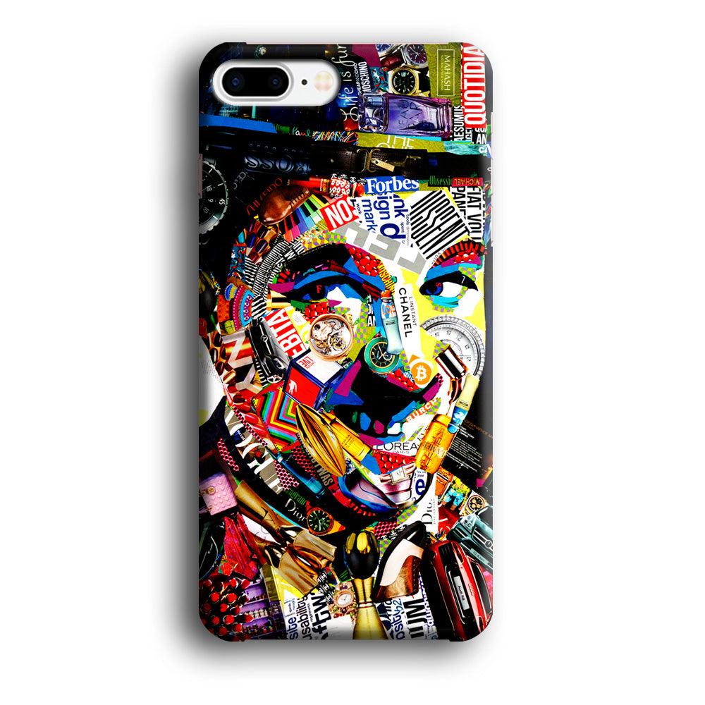 Charlie Chaplin Abstract Art iPhone 7 Plus Case-Plastic / Full Wrap (3D Case)-Xtracase