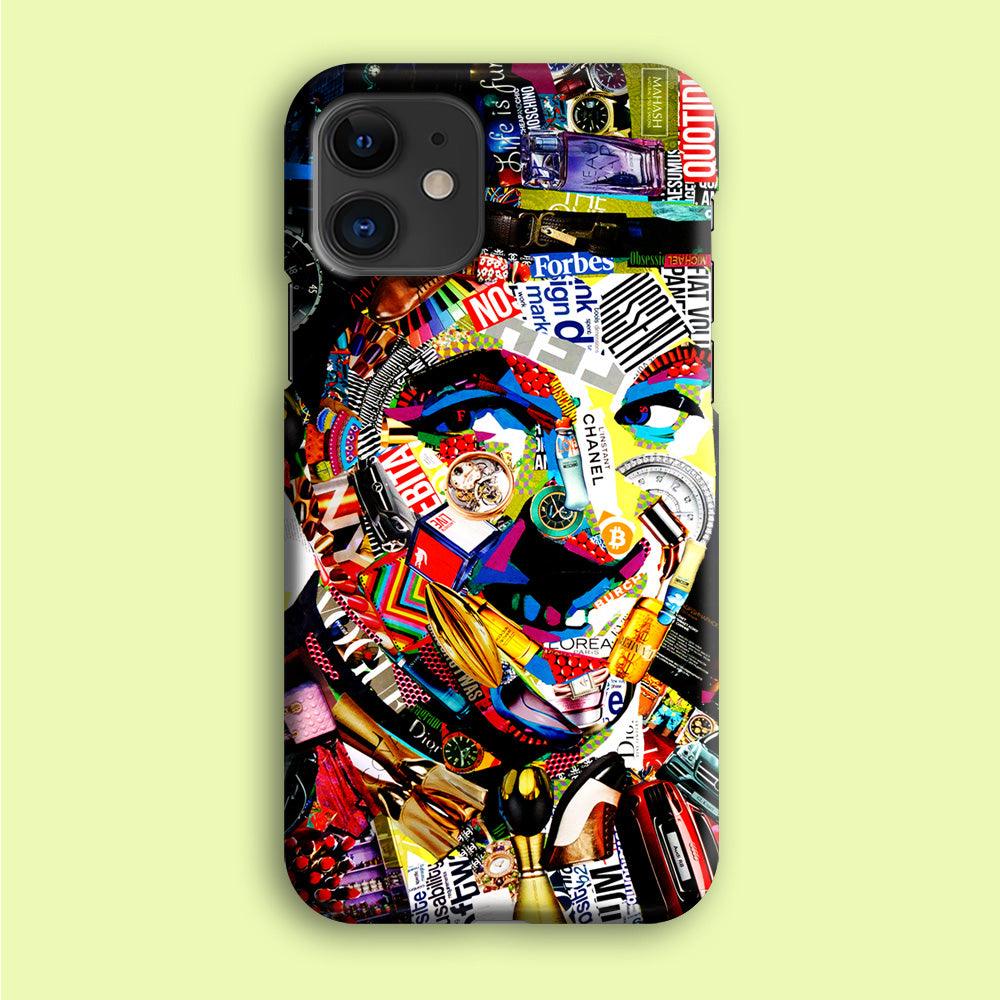 Charlie Chaplin Abstract Art iPhone 12 Case-Plastic / Full Wrap (3D Case)-Xtracase