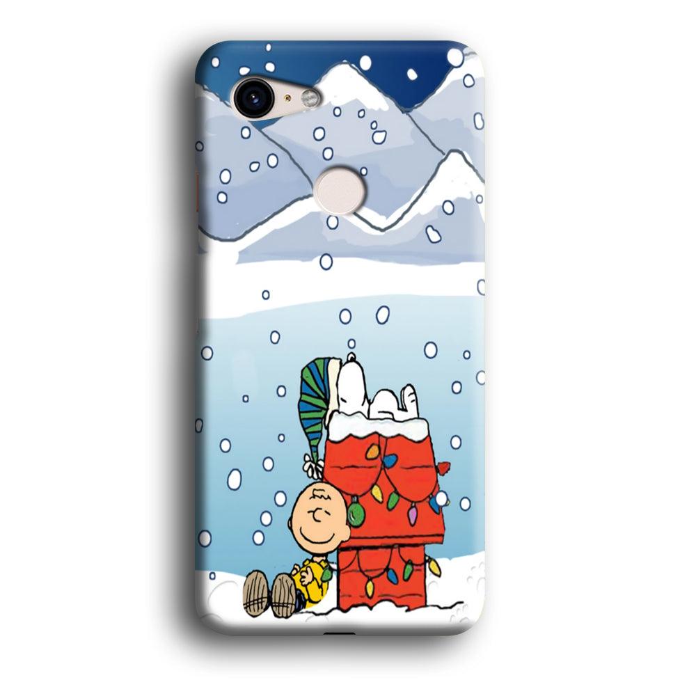 Charlie and Snoopy Sleep on The Snow Google Pixel 3 3D Case-Xtracase