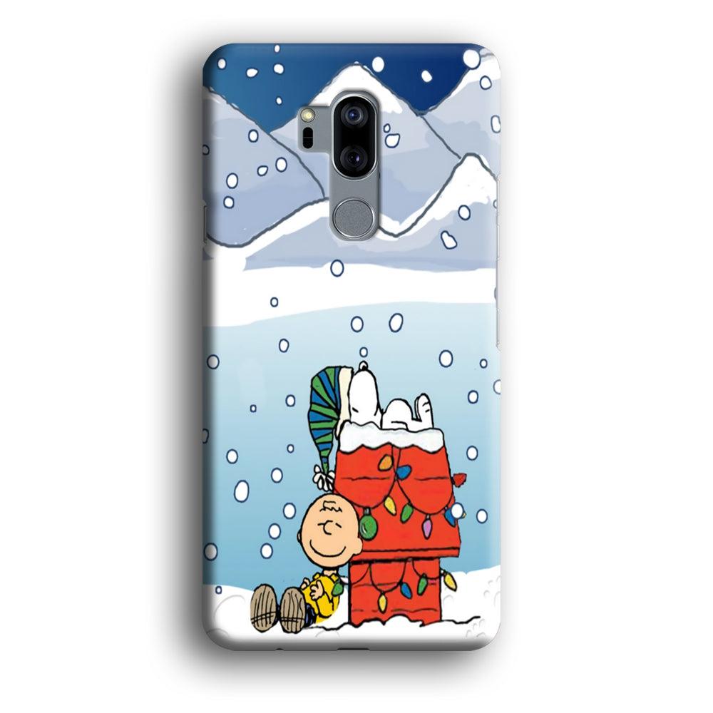 Charlie and Snoopy Sleep on The Snow LG G7 ThinQ 3D Case-Xtracase