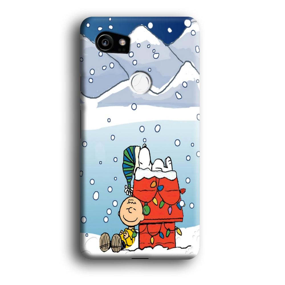 Charlie and Snoopy Sleep on The Snow Google Pixel 2 XL 3D Case-Xtracase