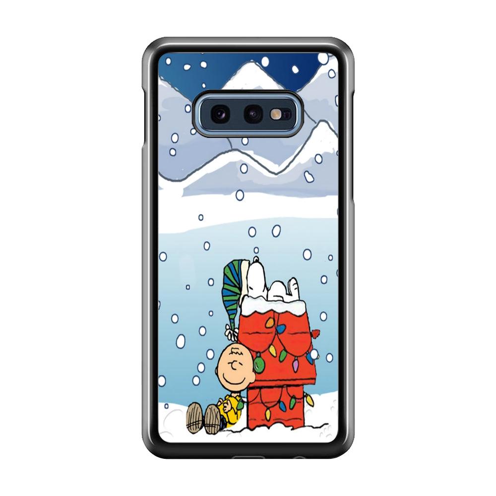Charlie and Snoopy Sleep on The Snow Samsung Galaxy S10E Case-Plastic / Full Wrap (3D Case)-Xtracase