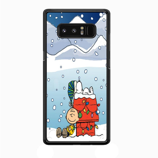Charlie and Snoopy Sleep on The Snow Samsung Galaxy Note 8 Case-Plastic / Full Wrap (3D Case)-Xtracase