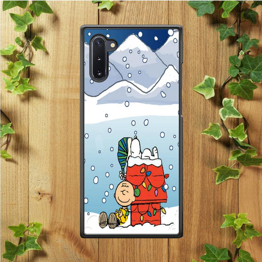 Charlie and Snoopy Sleep on The Snow Samsung Galaxy Note 10 Case-Plastic / Full Wrap (3D Case)-Xtracase
