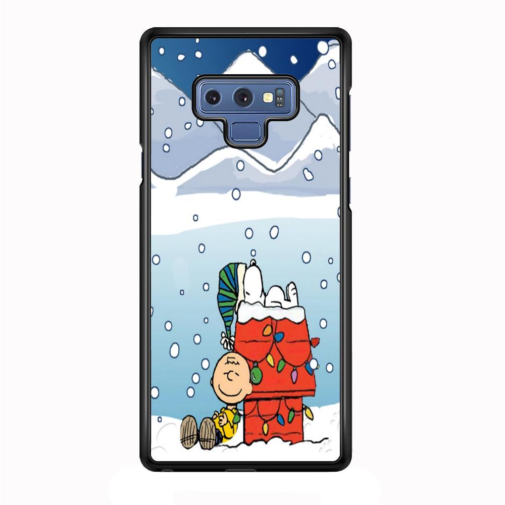 Charlie and Snoopy Sleep on The Snow Samsung Galaxy Note 9 Case-Plastic / Full Wrap (3D Case)-Xtracase