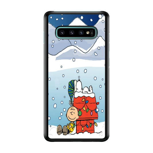 Charlie and Snoopy Sleep on The Snow Samsung Galaxy S10 Plus Case-Plastic / Full Wrap (3D Case)-Xtracase