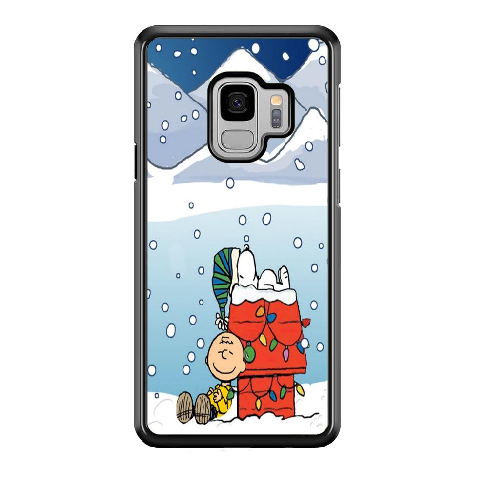 Charlie and Snoopy Sleep on The Snow Samsung Galaxy S9 Case-Plastic / Full Wrap (3D Case)-Xtracase