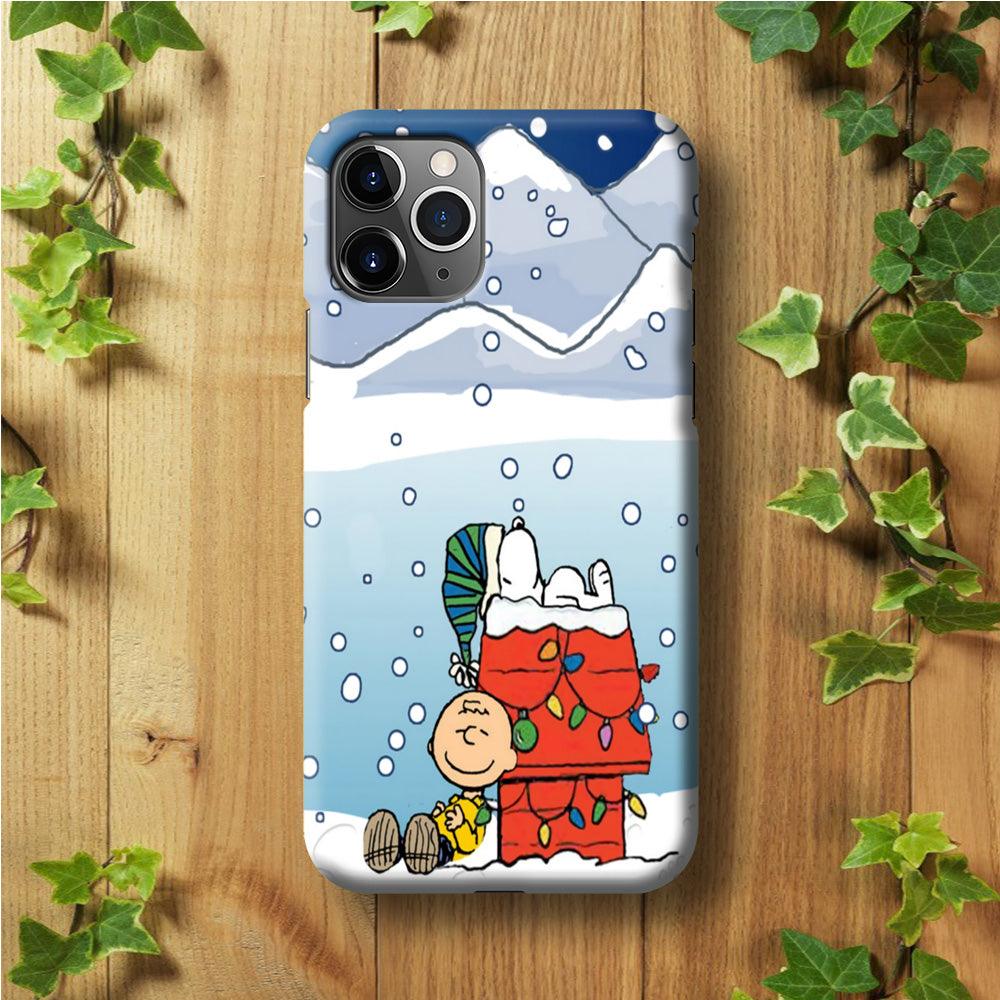 Charlie and Snoopy Sleep on The Snow iPhone 11 Pro Max Case-Plastic / Full Wrap (3D Case)-Xtracase