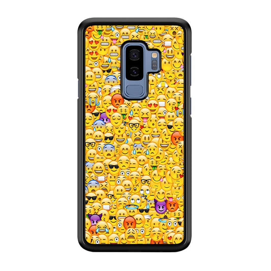 Collection Of Emoticons Samsung Galaxy S9 Plus Case-Rubber / Black (2D Case)-Xtracase