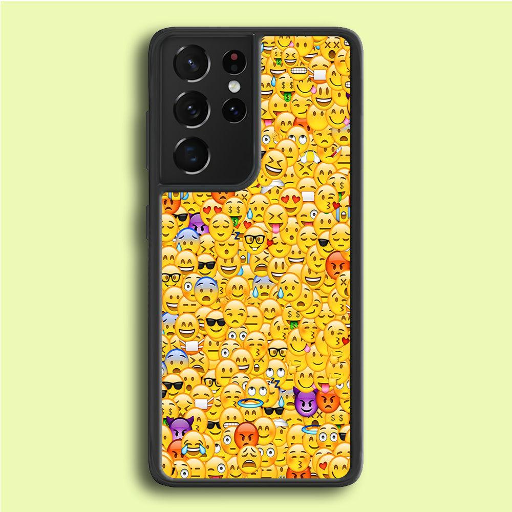 Collection Of Emoticons Samsung Galaxy S25 Ultra Case-Plastic / Full Wrap (3D Case)-Xtracase