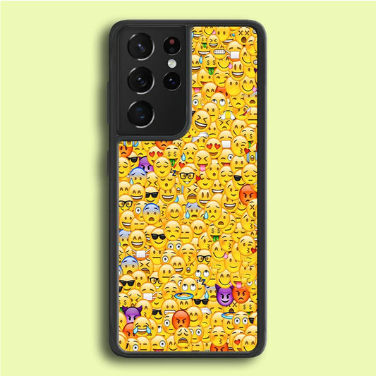 Collection Of Emoticons Samsung Galaxy S21 Ultra Case-Plastic / Full Wrap (3D Case)-Xtracase