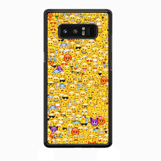 Collection Of Emoticons Samsung Galaxy Note 8 Case-Rubber / White (2D Case)-Xtracase