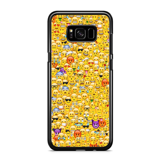 Collection Of Emoticons Samsung Galaxy S8 Case-Rubber / Black (2D Case)-Xtracase