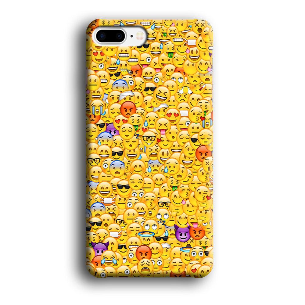 Collection Of Emoticons iPhone 7 Plus Case-Plastic / Full Wrap (3D Case)-Xtracase